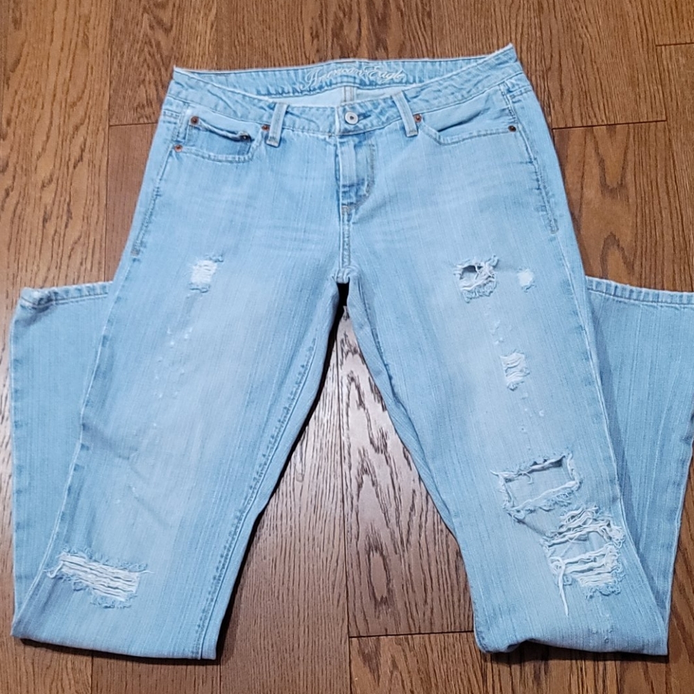 American Eagle Distressed Boot Cut Jeans